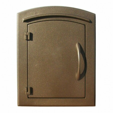 BOOK PUBLISHING CO 14 in. Manchester Non-Locking Column Mount Mailbox Plain Door in Bronze GR3174480